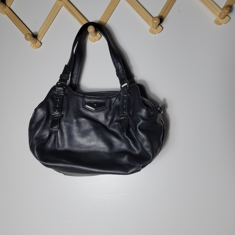 SIMPLY VERA VERA WAG SATCHEL BLACK 3 SECTION PURSE